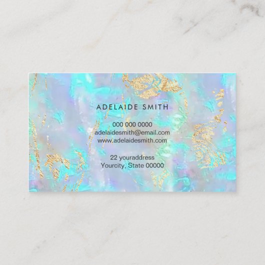 FAUX-iriserend optisch Visitekaartje (Achterkant)