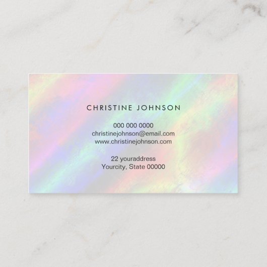 faux iriserende achtergrond visitekaartje (Achterkant)