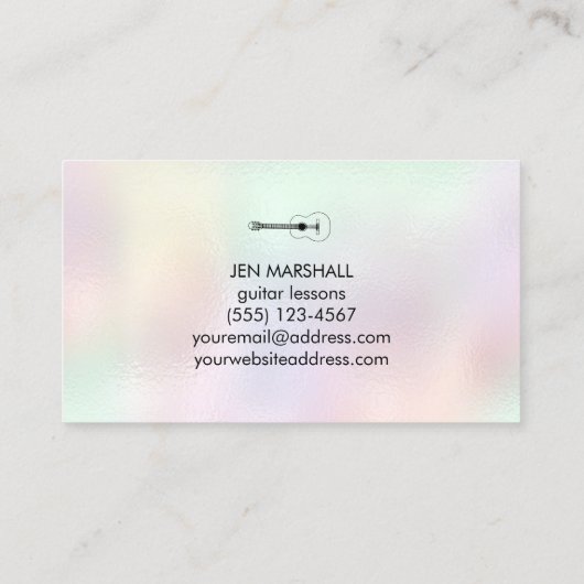 FAUX iriserende achtergrondgitarist Visitekaartje (Achterkant)