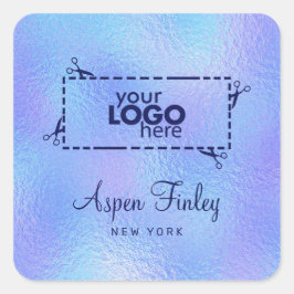 Faux iriserende Folie Elegante Logo Square Sticker
