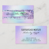 Faux iriserende Folie en glitter penseelstreek Visitekaartje (Voorkant / Achterkant)