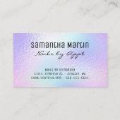 Faux iriserende Folie en glitter penseelstreek Visitekaartje (Achterkant)