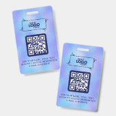 Faux iriserende Folie Logo QR-code badge (Voor- en achterkant)