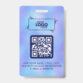 Faux iriserende Folie Logo QR-code badge (Achterkant)