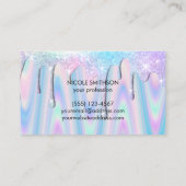 faux iriserende glitter design visitekaartje (Achterkant)