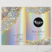 Faux iriserende glitter folie service menubrochure (Voorkant)