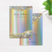 Faux iriserende glitter folie sieraden display kaa visitekaartje (Bureau)