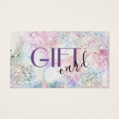Faux iriserende glitter waterverf cadeaubon visitekaartje (Voorkant)