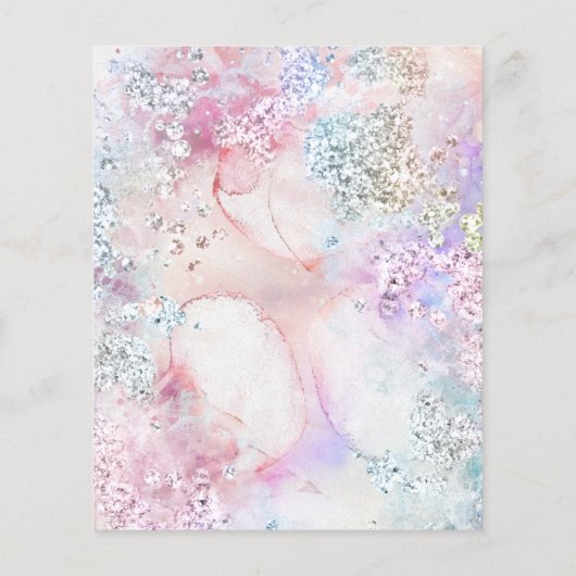 Faux iriserende glitter waterverf flyer (Achterkant)