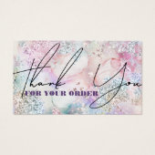 Faux iriserende glitter waterverf kortingskaart visitekaartje (Voorkant)