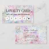 Faux iriserende glitter waterverf loyaliteitskaart visitekaartje (Voorkant / Achterkant)