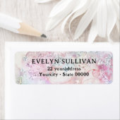 Faux iriserende glitter waterverf retouradres etiket (Insitu)