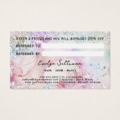 Faux iriserende glitter waterverf verwijzingskaart visitekaartje (Achterkant)