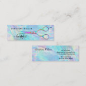 faux iriserende kapper schaar mini visitekaartje (Voorkant / Achterkant)