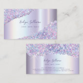 Faux iriserende lavendel glitter Visitekaartje (Voorkant / Achterkant)