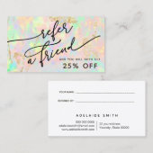 Faux iriserende opal textuur verwijzingskaart visitekaartje (Voorkant / Achterkant)