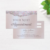 Faux iriserende roze glitter folie afspraak kaart (Bureau)