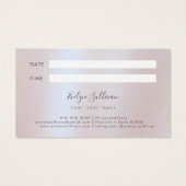 Faux iriserende roze glitter folie afspraak kaart (Achterkant)