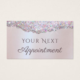 Faux iriserende roze glitter folie afspraak kaart