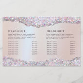 Faux iriserende roze glitter folie bifold brochure (Achterkant)