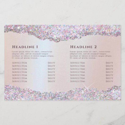 Faux iriserende roze glitter folie bifold brochure (Achterkant)