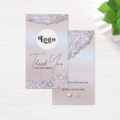 Faux iriserende roze glitter folie bijsluiter visitekaartje (Bureau)