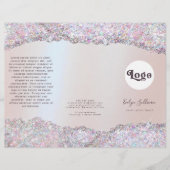Faux iriserende roze glitter folie brochure (Voorkant)