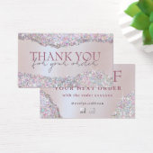 Faux iriserende roze glitter folie kortingskaart visitekaartje (Bureau)