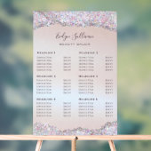 Faux iriserende roze glitter Folie prijslijst Acryl Bord (Neutraal)