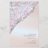 Faux iriserende roze glitter folie prijslijst flye flyer (Achterkant)
