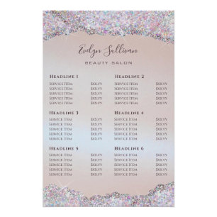 Faux iriserende roze glitter Folie prijslijst Perfect Poster