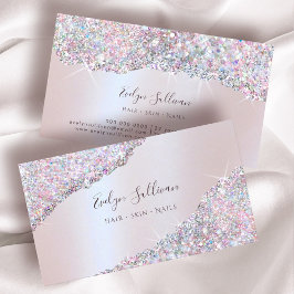 Faux iriserende roze glitter Visitekaartje