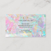 FAUX iriserende roze steen Visitekaartje (Achterkant)