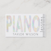 FAUX iriserende shell script piano muziekleraar Visitekaartje (Voorkant)