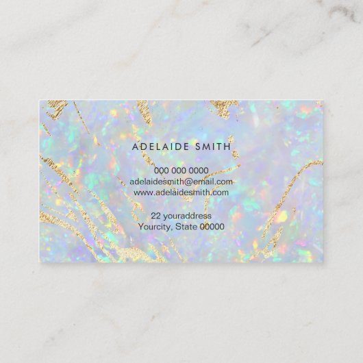 FAUX-iriserende steensteentextuur Visitekaartje (Achterkant)