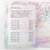 Faux iriserende waterverf drievoudige brochure drieluik kaart (Binnenzijde eerst)