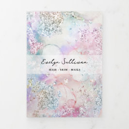 Faux iriserende waterverf drievoudige brochure drieluik kaart