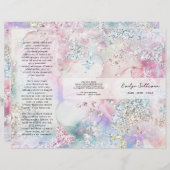 Faux iriserende waterverf glitter brochure (Voorkant / Achterkant)