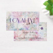 Faux iriserende waterverf glitter loyaliteitskaart visitekaartje (Bureau)