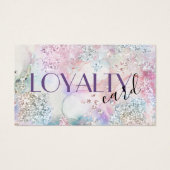 Faux iriserende waterverf glitter loyaliteitskaart visitekaartje (Voorkant)