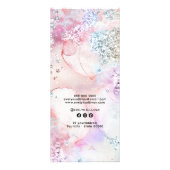 Faux iriserende waterverf glitter prijslijst reclamekaart (Achterkant)