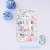 Faux iriserende waterverf prijslijst flyer (Enkel)