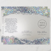 Faux iriserende zilveren glitter folie brochure (Voorkant / Achterkant)