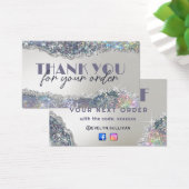 Faux iriserende zilveren glitter kortingskaart visitekaartje (Bureau)