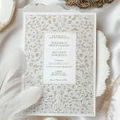 Faux Ivory Lace bruiloft Kaart