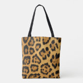 Faux Jaguar Skin Over Print Canvas tas (Achterkant)