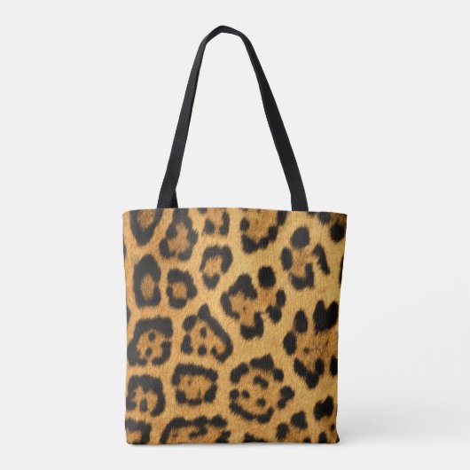 Faux Jaguar Skin Over Print Canvas tas (Achterkant)