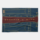 Faux Jeans Jas Keuken Handdoek Aangepaste Naam Tek (Horizontaal)