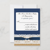 FAUX jute en kant met marineblauw rsvp 3,5 x 5 (Voorkant)