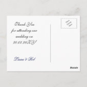 FAUX jute, marineblauw en witte kant Dank u Briefkaart (Achterkant)